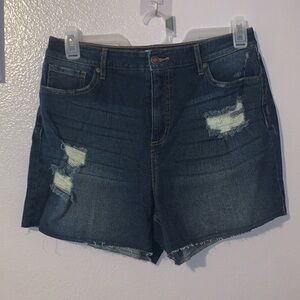 Sofia Jeans by Sofia Vergara Distressed Cut soft Shorts Blue Denim